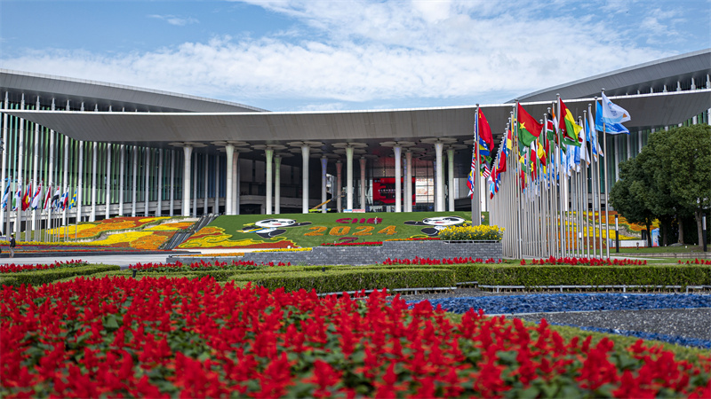 第七届进博会外景。 人民网记者 王初 摄